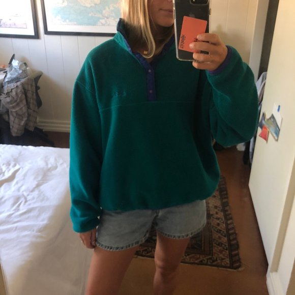 Vintage LL bean quarter snap/button fleece - Picture 2 of 4